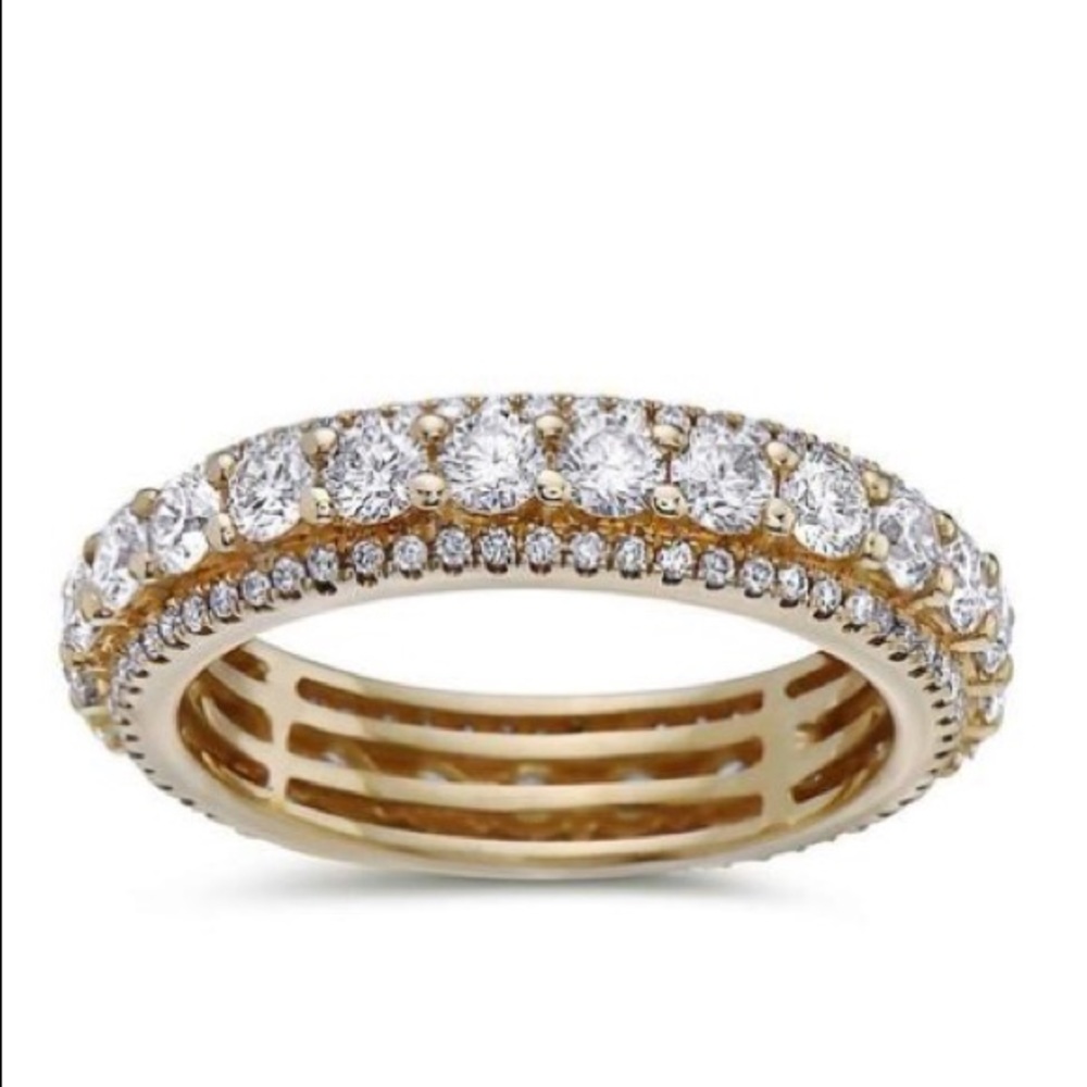 Yellow Gold 14 K Eternity Wedding Band